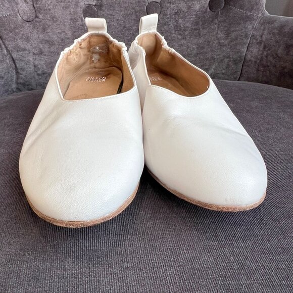 Eileen Fisher Naomi Nappa Leather Ballet Flat – Women’s Size 9 White - Picture 3 of 8